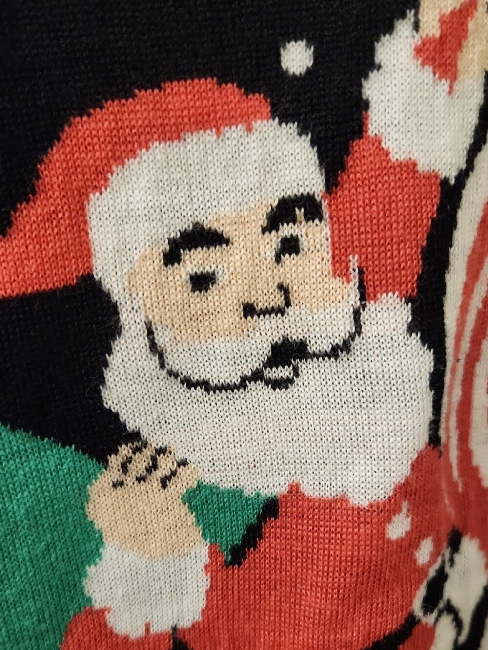 Tipsy Elves Black Holiday Sweater with Santa Riding Unicorn - Picture 6 of 6